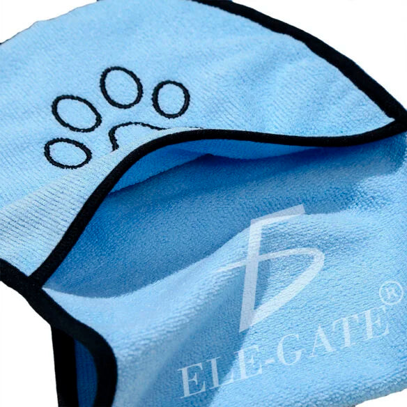 Toalla de baño absorbente de microfibra con bolsillos para mascota